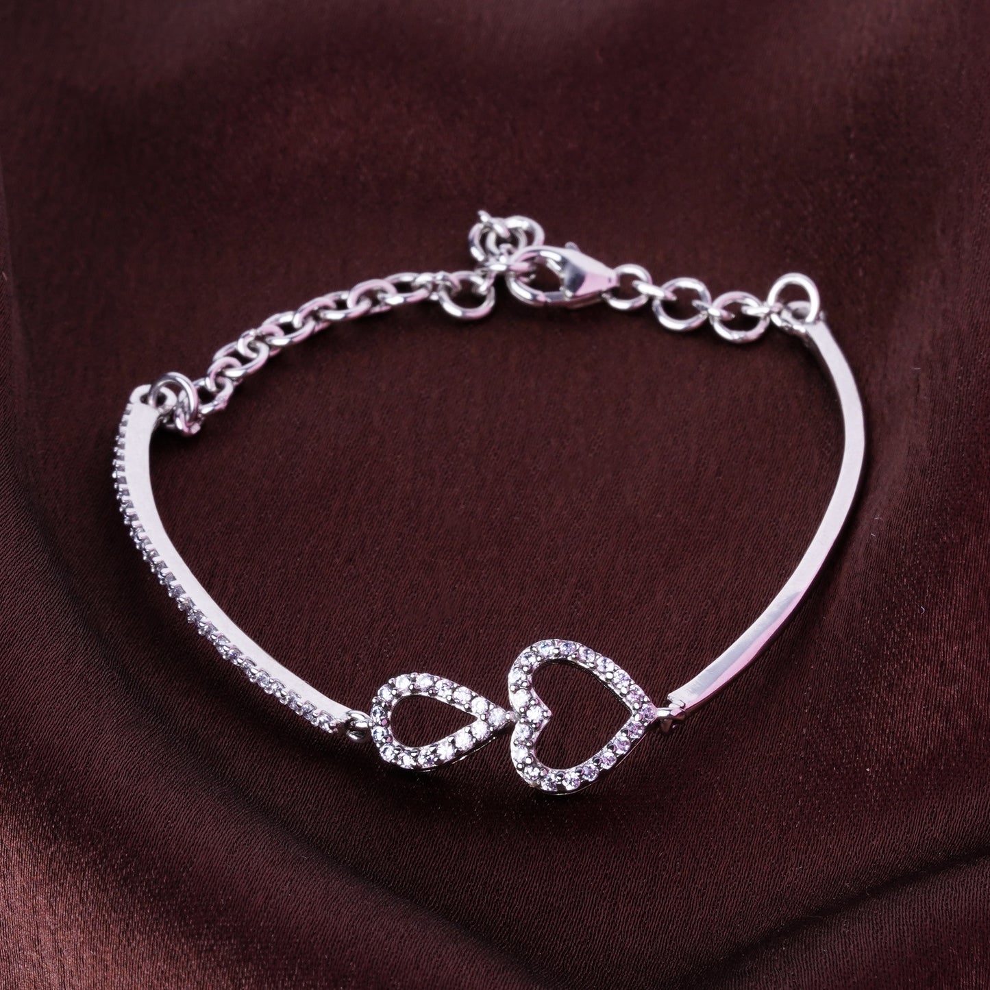 Pure 925 Silver Bracelet Love Adjustable Size for Women & Girls