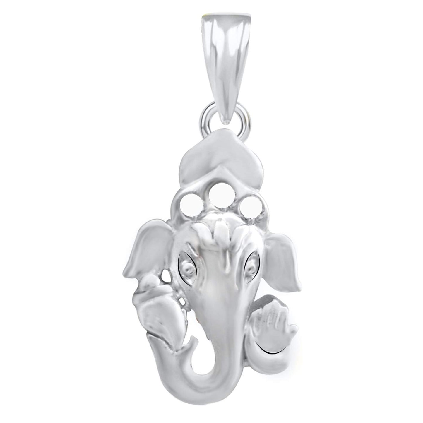 Pure 925 Sterling Silver Ganesha Ganpati Locket In CZ God Pendant For Man & Women Pendent