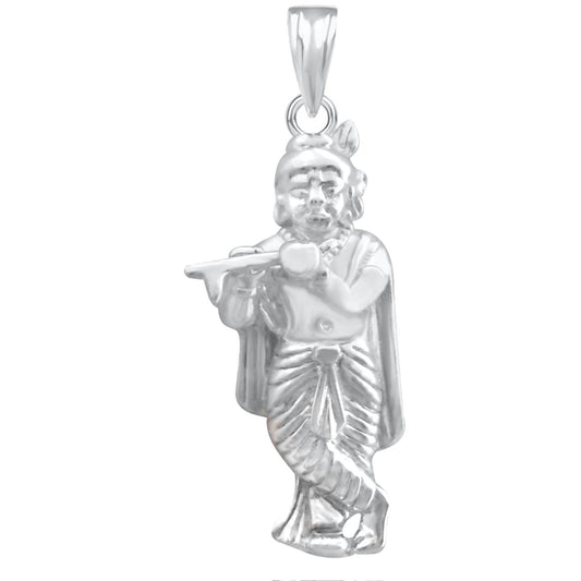 Pure 925 Sterling Silver Lord Jai Shri Krishna Jagannatha Muralimanohara With Flute Locket In Bhagwan God Pendant For Man & Women Pendent