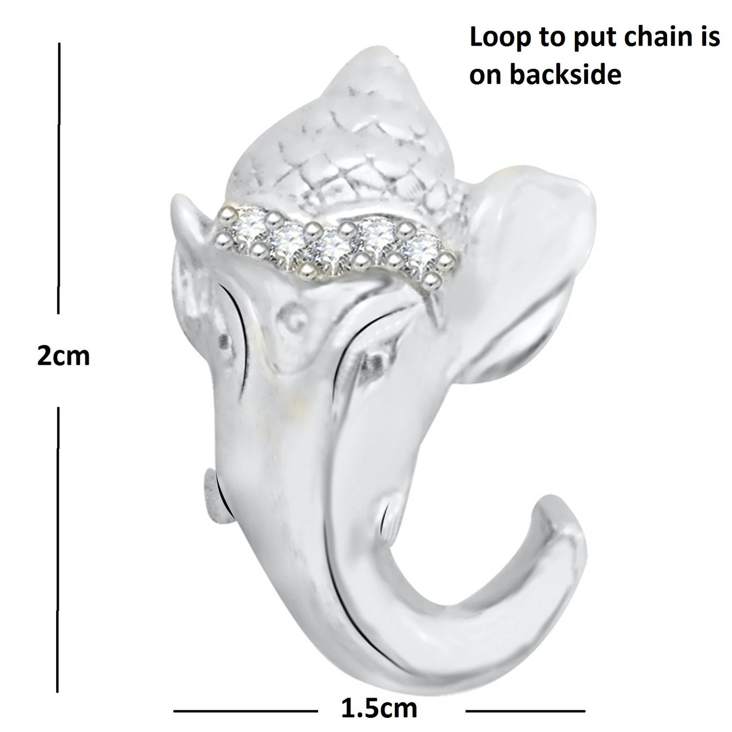 Pure 925 Sterling Silver Ganesha Ganpati Locket In CZ God Pendant For Man & Women Pendent