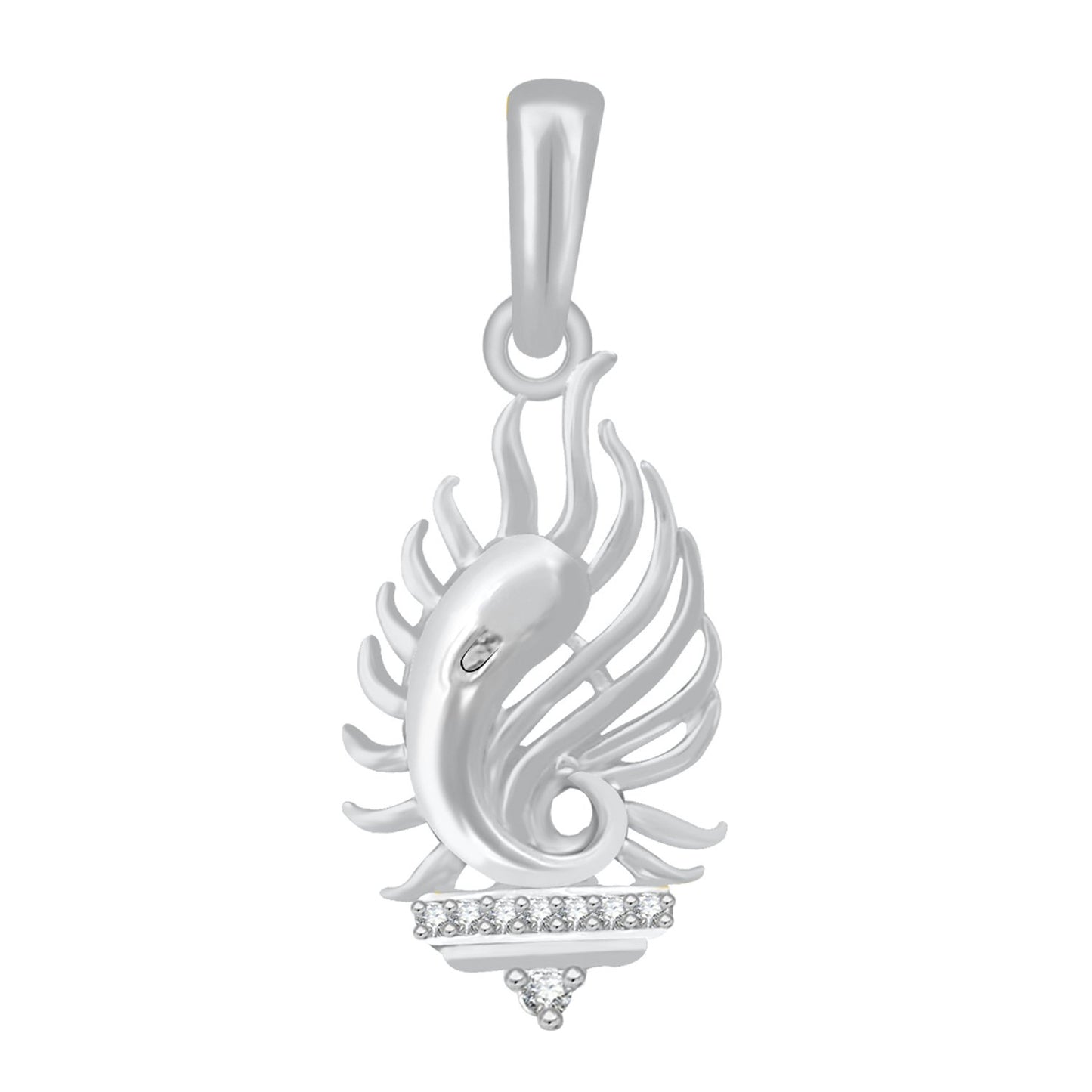 Pure 925 Sterling Silver Ganesha Ganpati Locket In CZ God Pendant For Man & Women Pendent