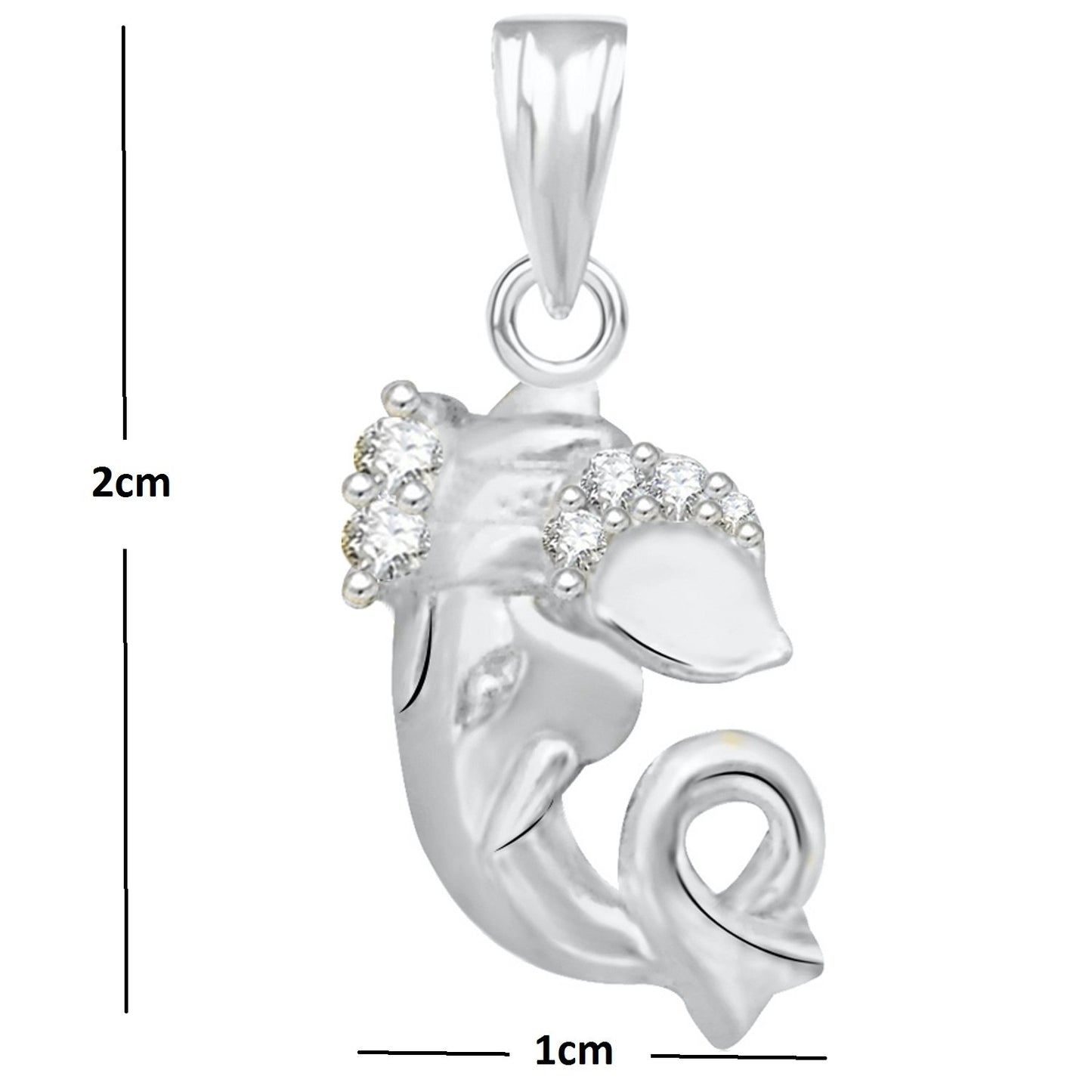 Pure 925 Sterling Silver Ganesha Ganpati Locket In CZ God Pendant For Man & Women Pendent