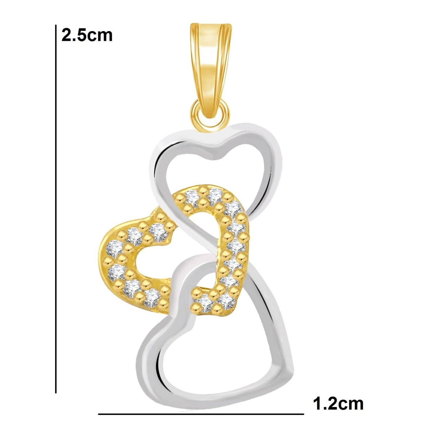 Pure 925 Sterling Silver Pendent Hearts In Valentine Heart Shape CZ Pendant Locket Gift For Women, Girls & Baby Girls