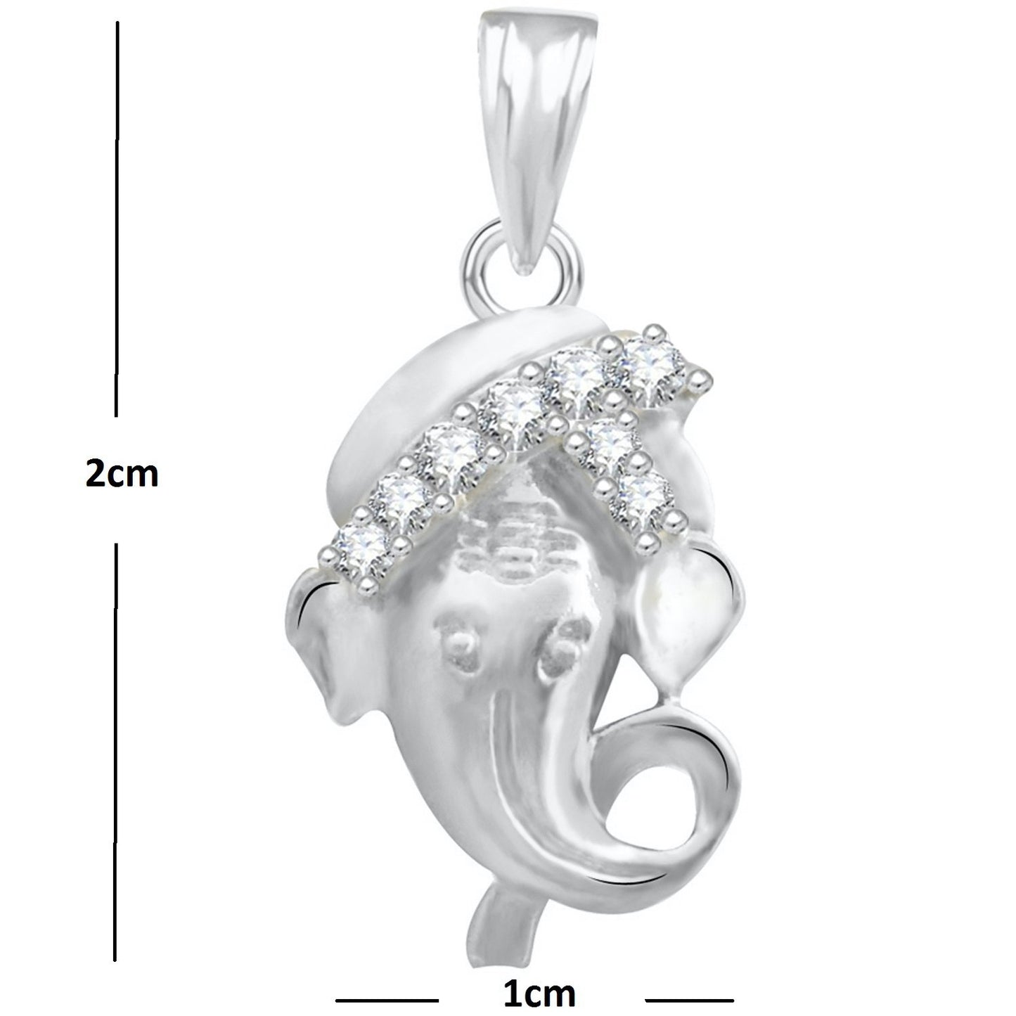 Pure 925 Sterling Silver Ganesha Ganpati Locket In CZ God Pendant For Man & Women Pendent