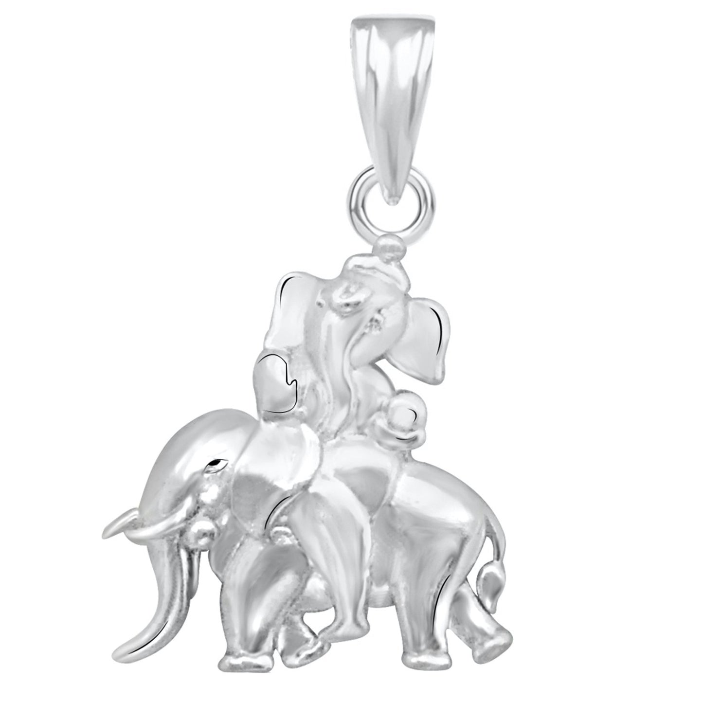 Pure 925 Sterling Silver Ganesha Ganpati on Elephant Locket In CZ God Pendant For Man & Women Pendent