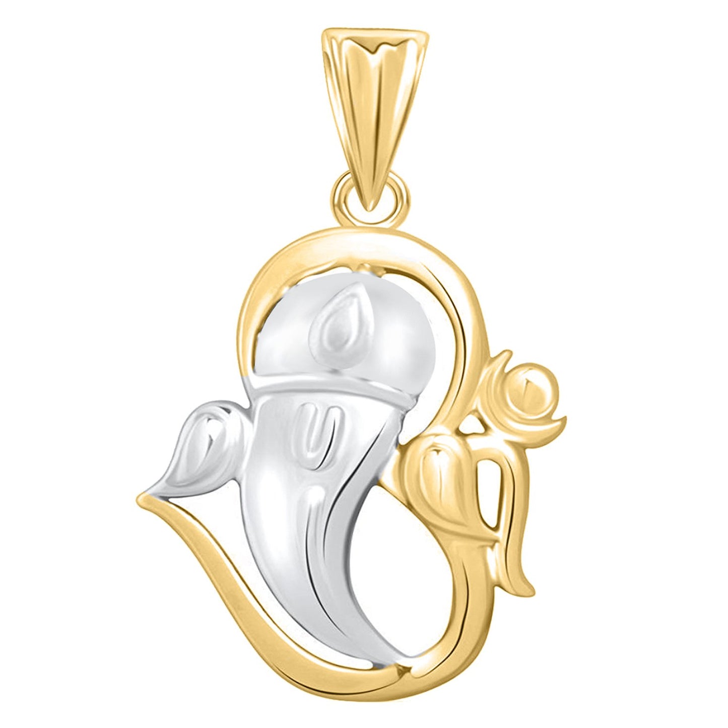 Pure 925 Sterling Silver Ganesha Ganpati Locket CZ God Pendant For Man & Woman Pendent (Gold and Silver)