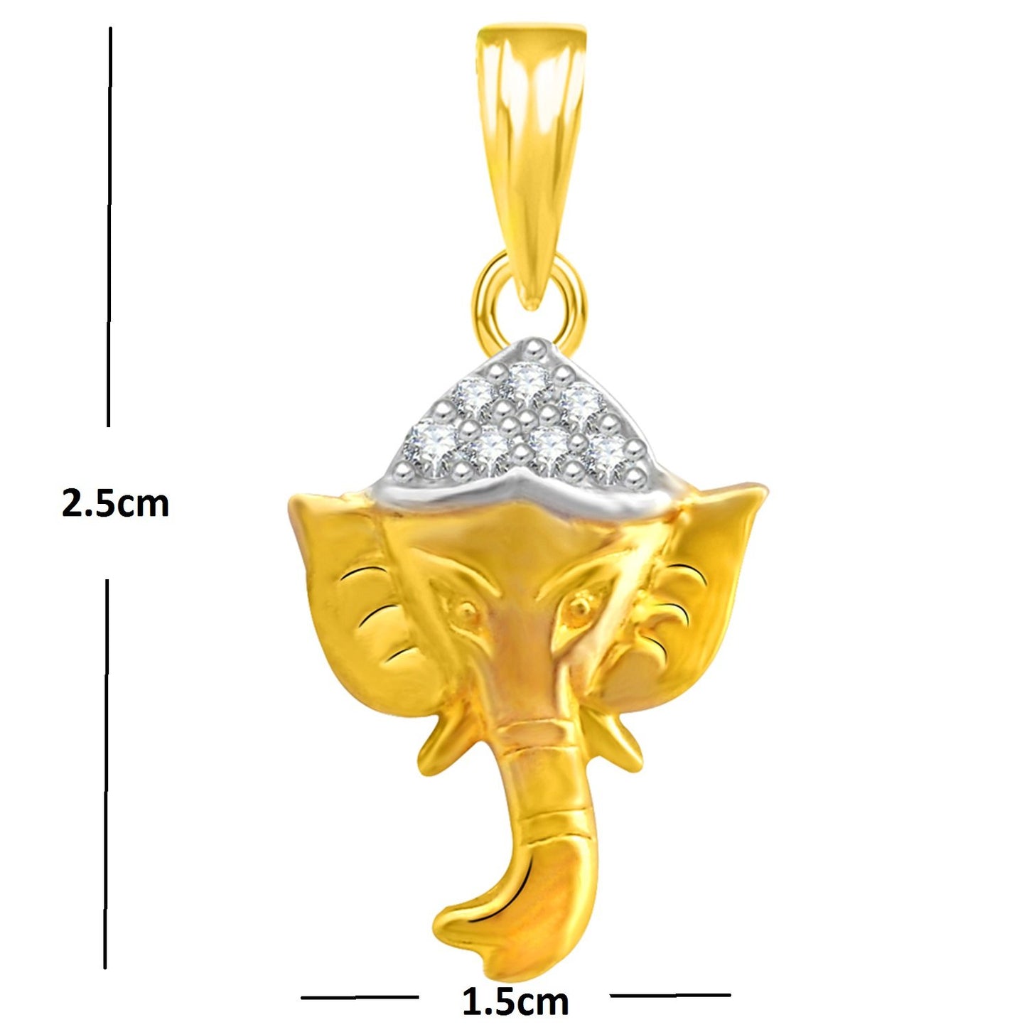 Pure 925 Sterling Silver Ganesha Ganpati Locket In CZ God Pendant For Man & Women Pendent