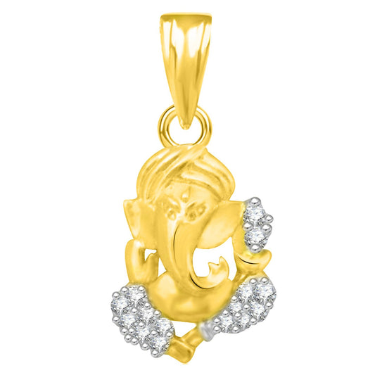 Pure 925 Sterling Silver Ganesha Ganpati Locket In CZ God Pendant For Man & Women Pendent