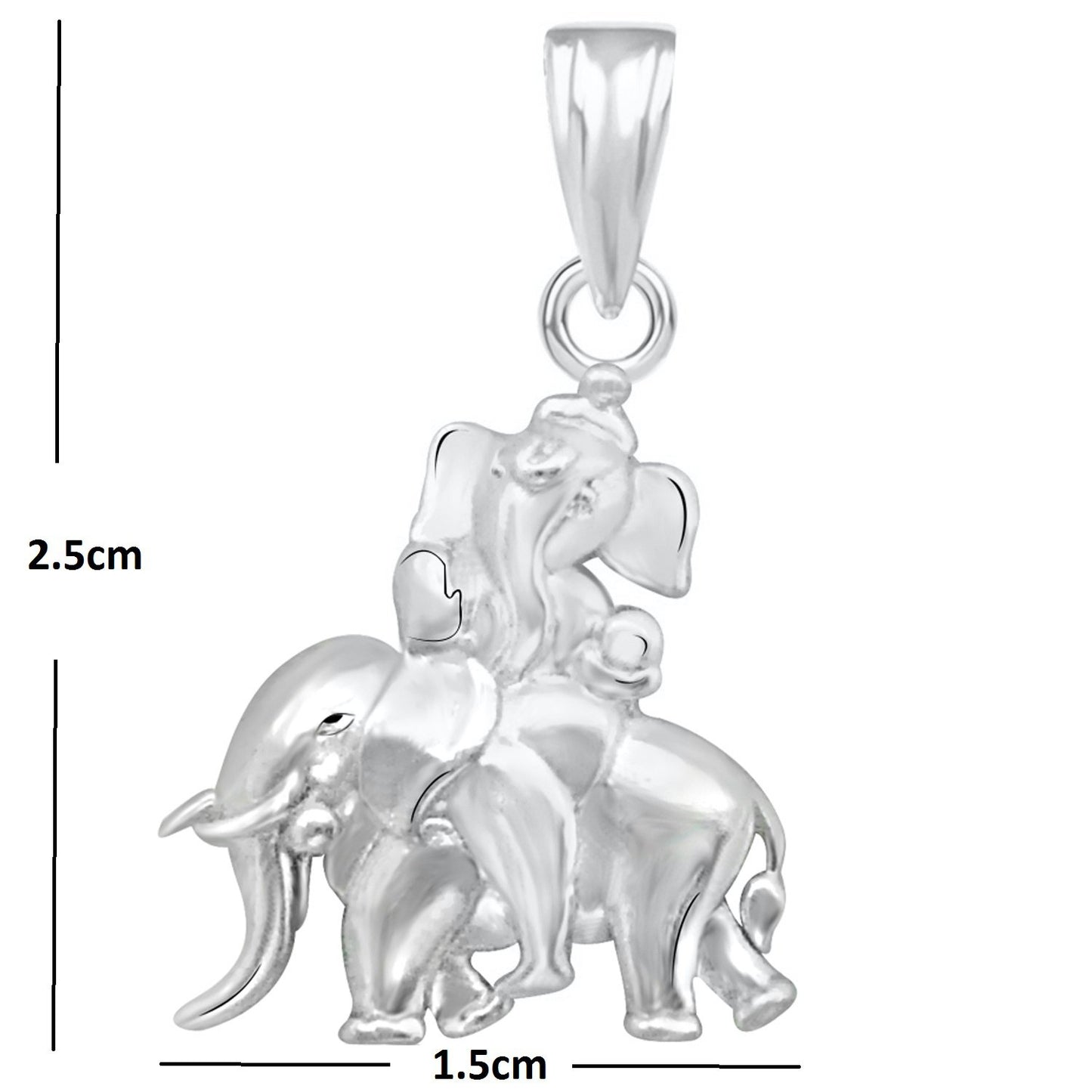 Pure 925 Sterling Silver Ganesha Ganpati on Elephant Locket In CZ God Pendant For Man & Women Pendent