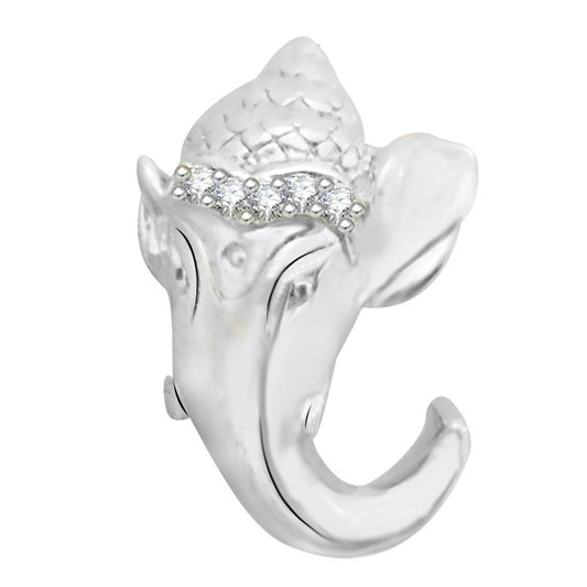 Pure 925 Sterling Silver Ganesha Ganpati Locket In CZ God Pendant For Man & Women Pendent