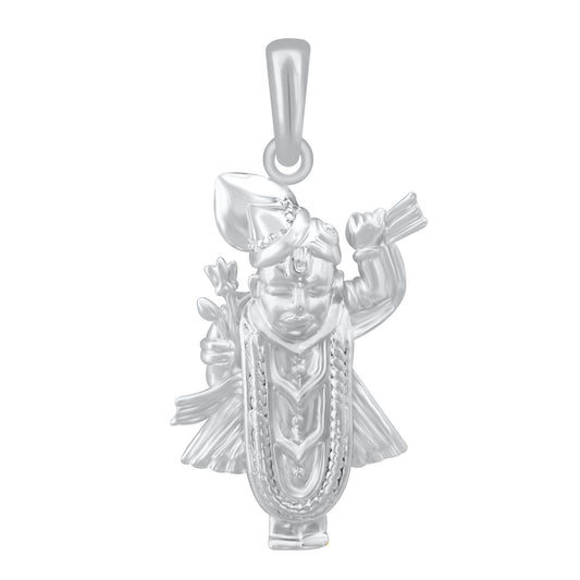 Pure 925 Sterling Silver Jai Shrinathji Nathdwara Pendent Locket In Cz God Pendant For Man & Women