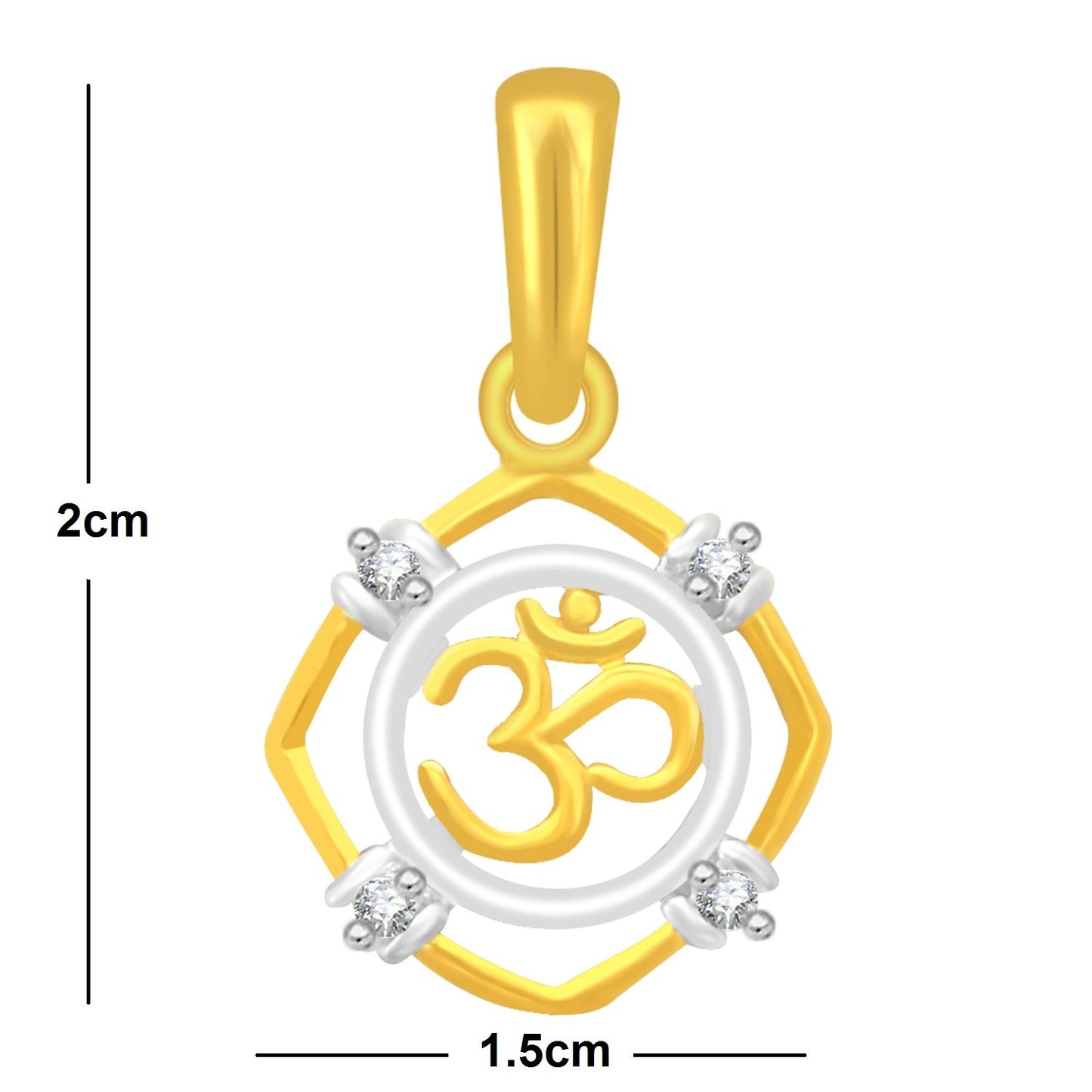 Pure 925 Sterling Silver Om Hindu Religious Symbol Ohm Locket In Cz Aum God Pendant For Man & Women