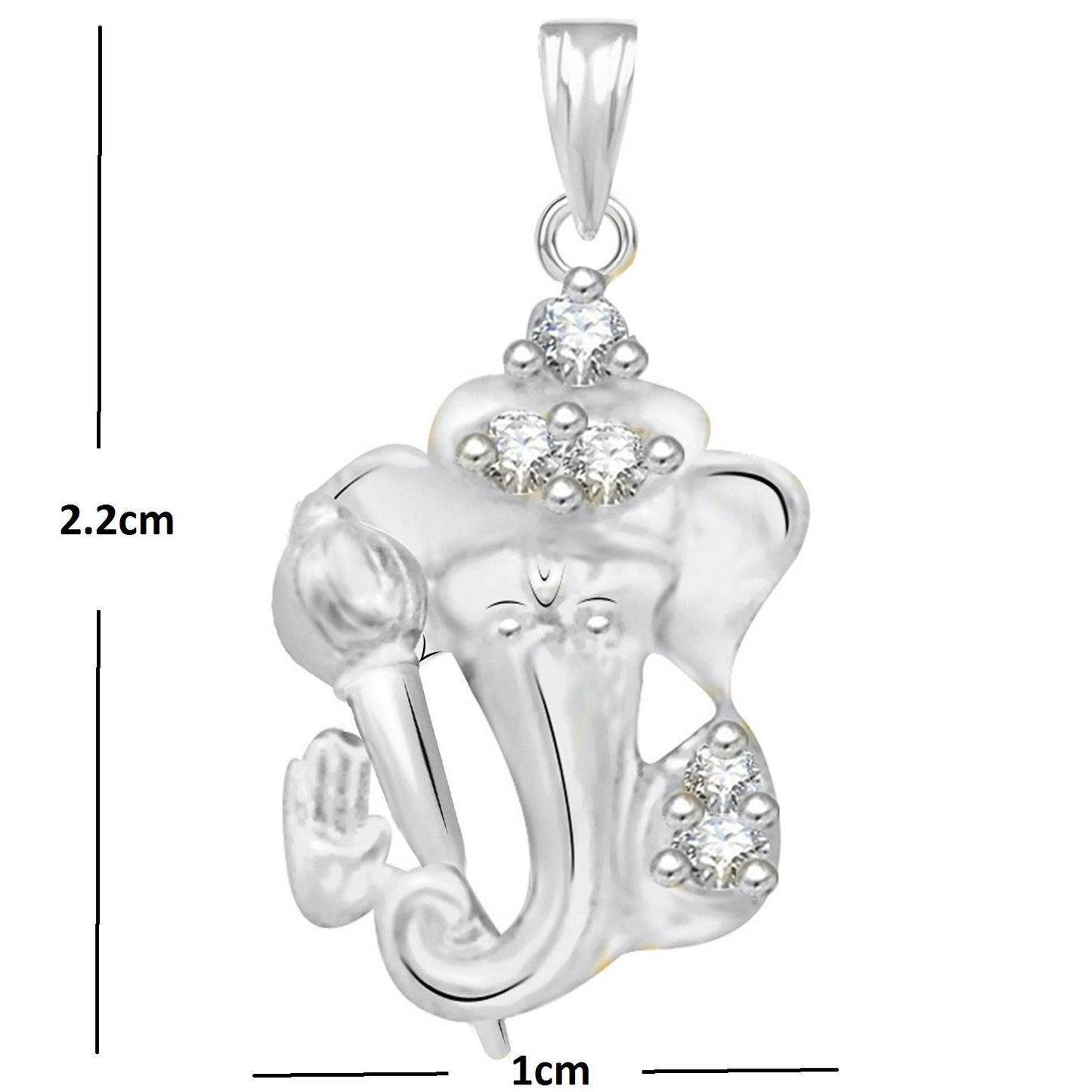 Pure 925 Sterling Silver Ganesha Ganpati Locket CZ God Pendant For Man & Women Pendent