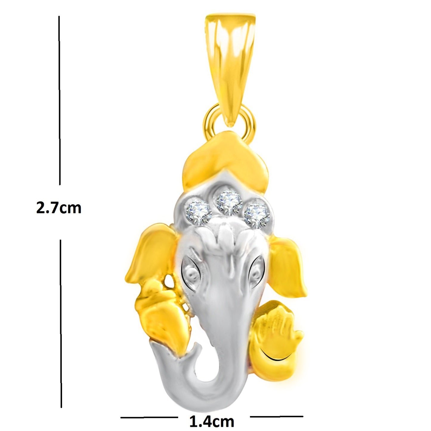 Pure 925 Sterling Silver Ganesha Ganpati Locket In CZ God Pendant For Man & Women Pendent