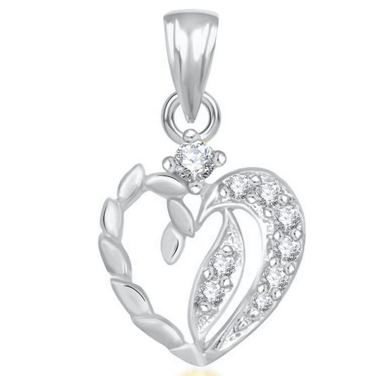 Pure 925 Sterling Silver Pendent Valentine Heart Shape CZ Pendant Locket For Women, Girls & Baby Girls