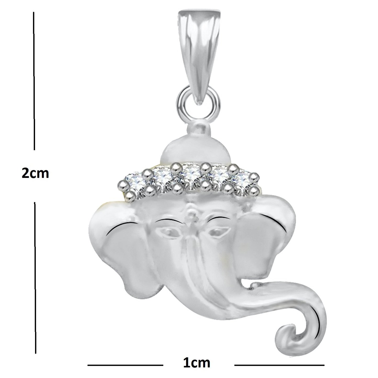 Pure 925 Sterling Silver Ganesha Ganpati Locket In CZ God Pendant For Man & Women Pendent