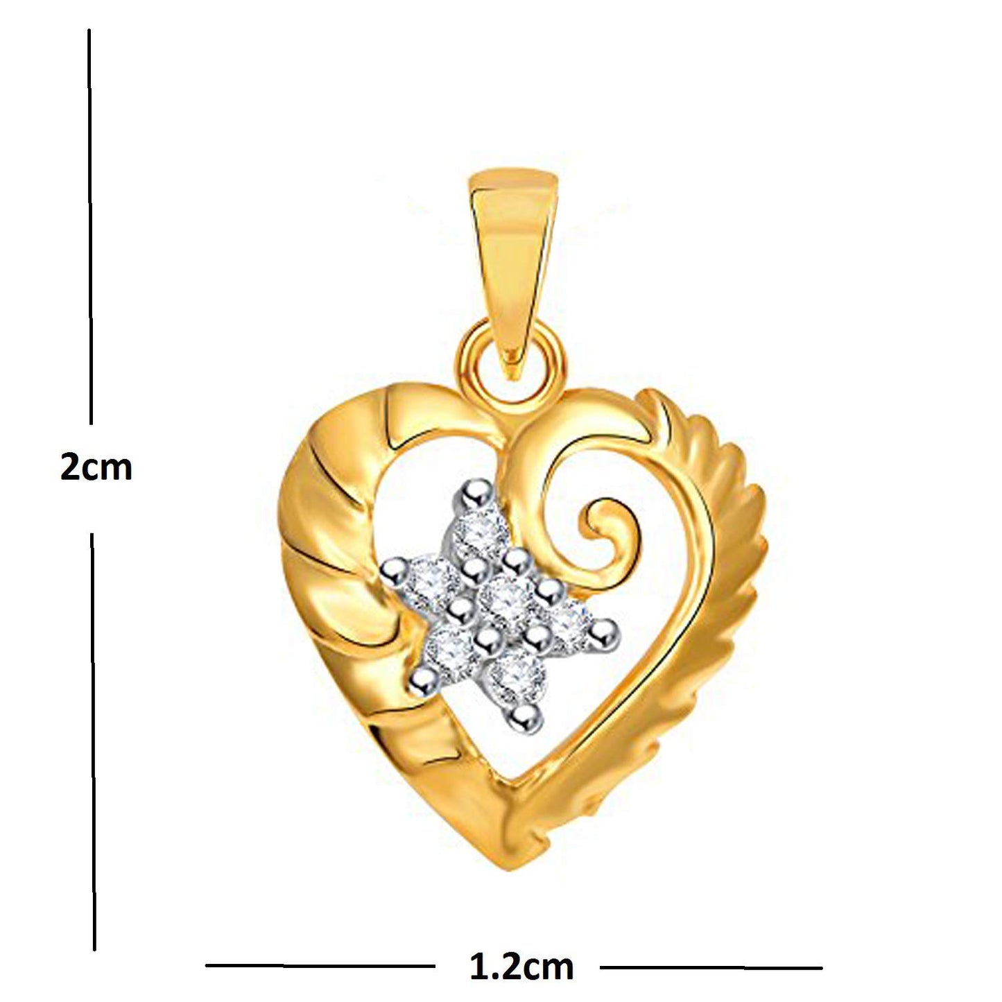 Pure 925 Sterling Silver Pendent Valentine Heart Shape In CZ Pendant Locket For Women, Girls & Baby Girls