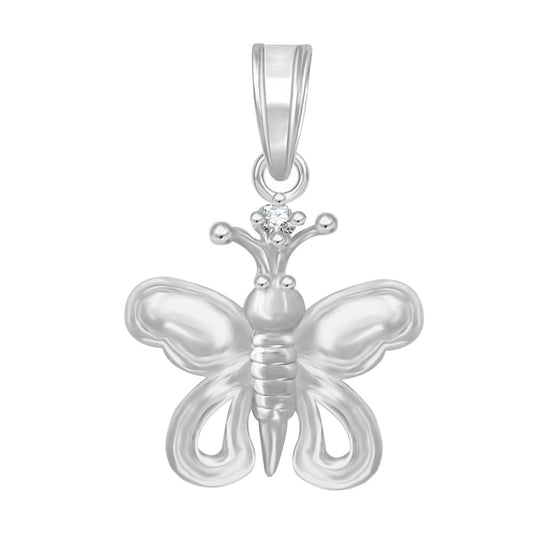 Pure 925 Sterling Silver Butterfly Flower Shape Pendent Locket In Cz God Pendant For Man & Women