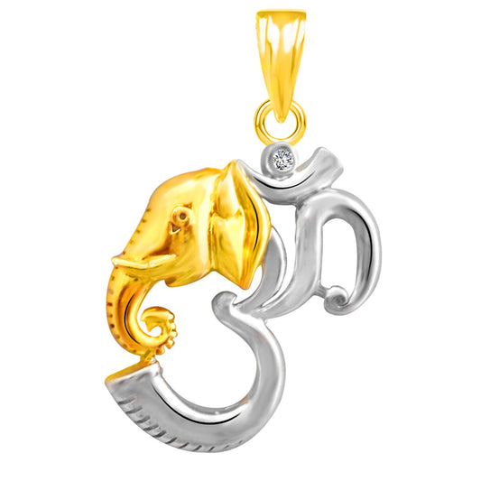 Pure 925 Sterling Silver Ganesha Ganpati Locket In CZ God Pendant For Man & Women Pendent