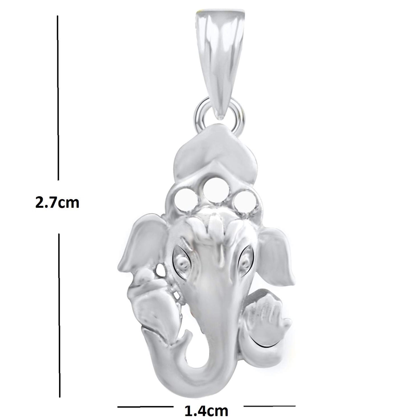 Pure 925 Sterling Silver Ganesha Ganpati Locket In CZ God Pendant For Man & Women Pendent