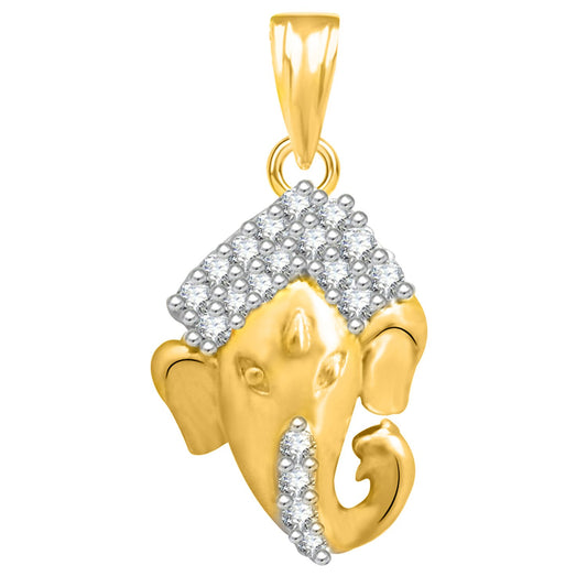 Pure 925 Sterling Silver Ganesha Ganpati Locket CZ God Pendant For Man & Women Pendent