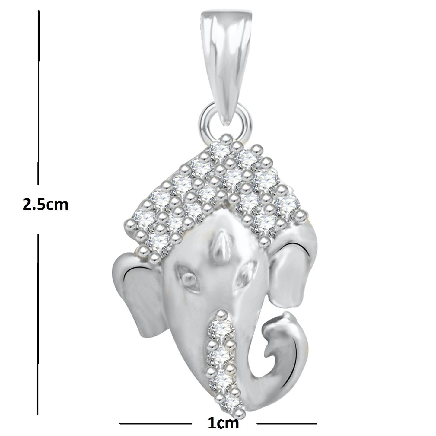 Pure 925 Sterling Silver Ganesha Ganpati Locket CZ God Pendant For Man & Women Pendent