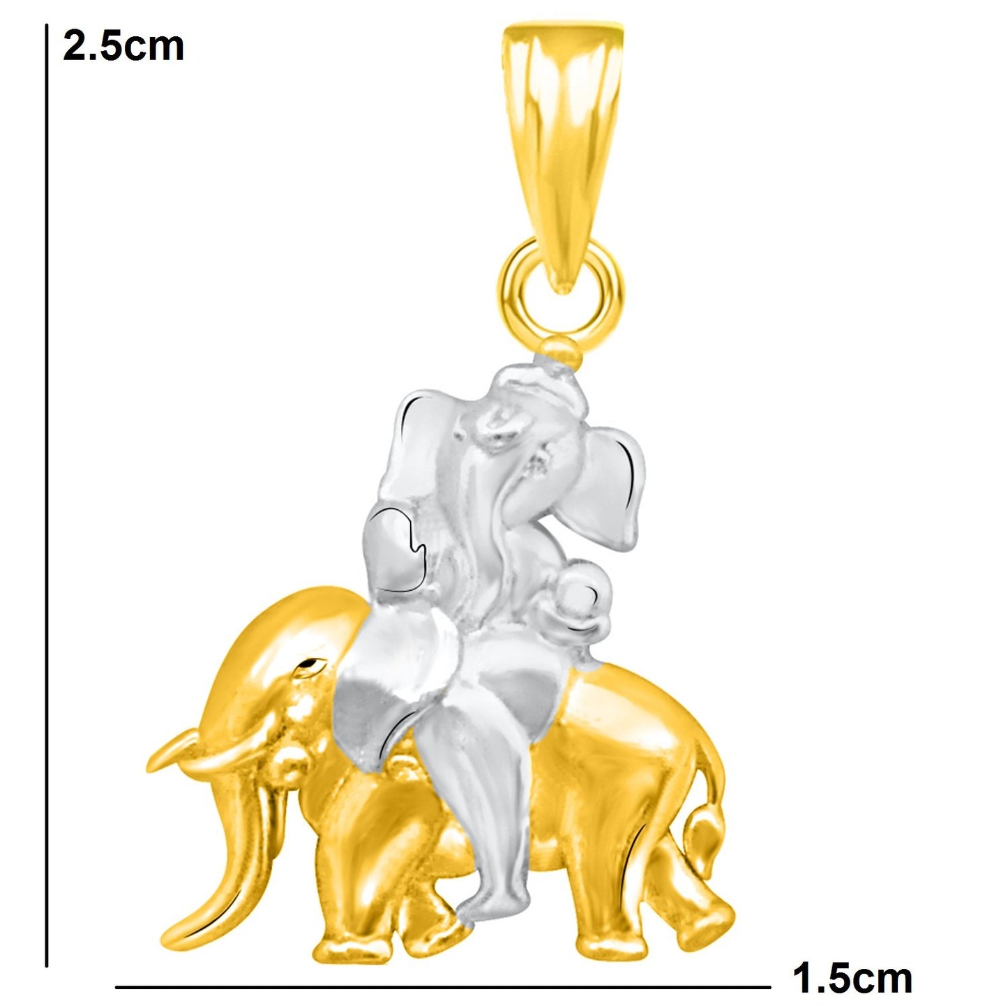 Pure 925 Sterling Silver Ganesha Ganpati on Elephant Locket In CZ God Pendant For Man & Women Pendent