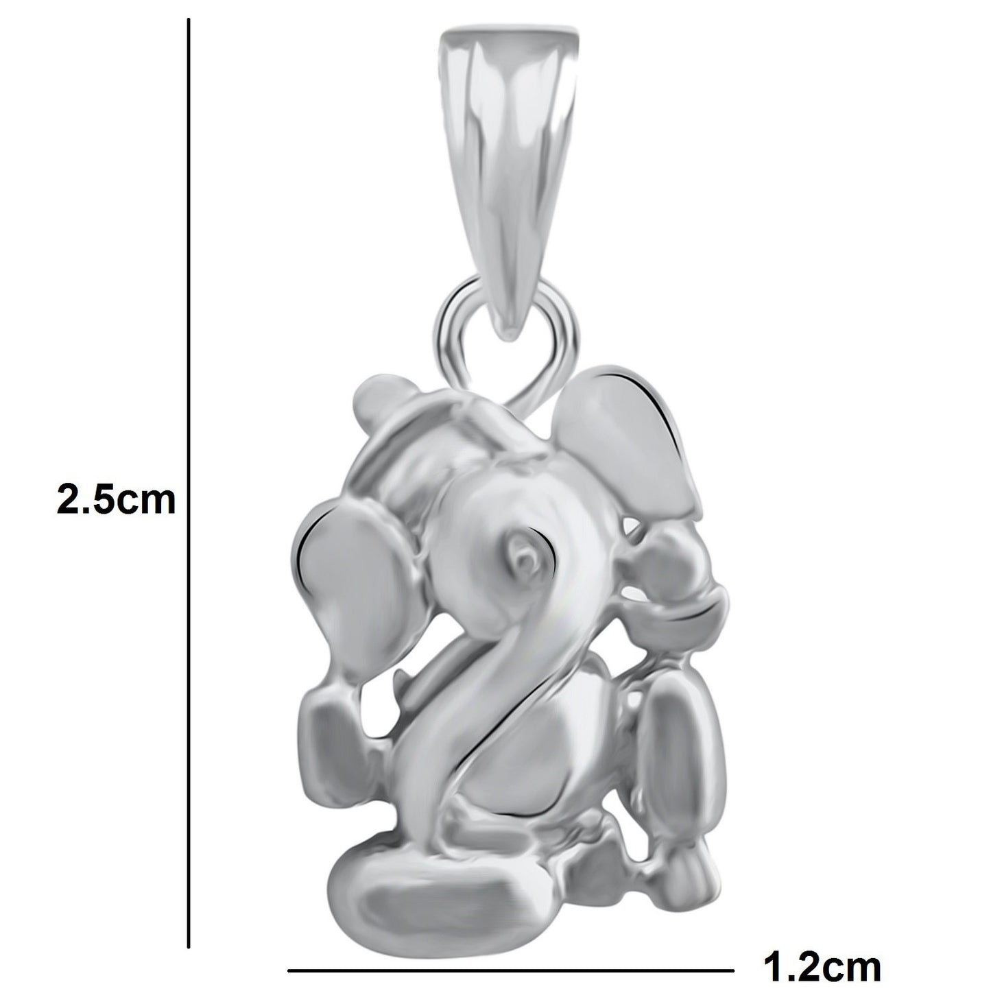 Pure 925 Sterling Silver Ganesha Ganpati Locket CZ God Pendant For Man & Women Pendent