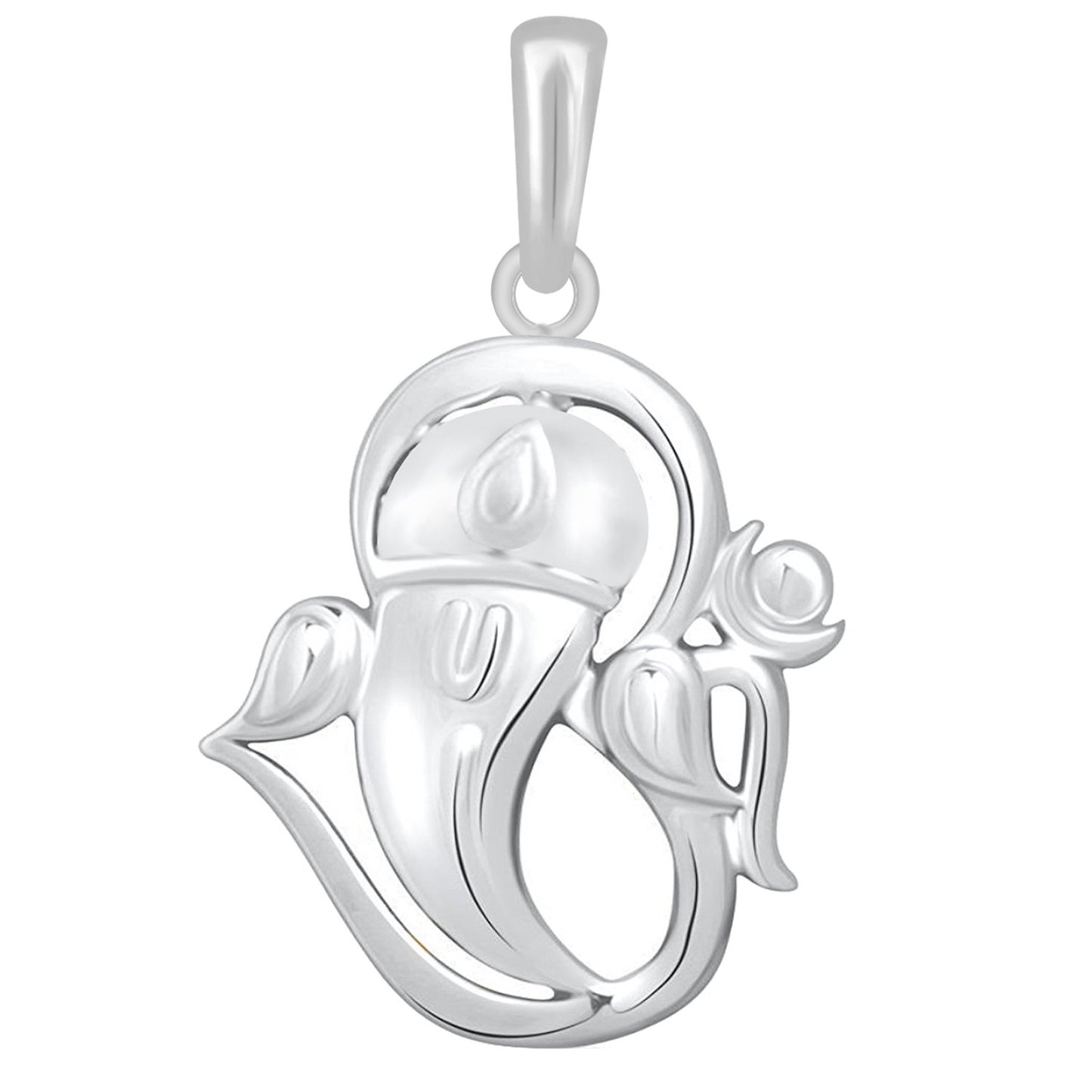 Pure 925 Sterling Silver Ganesha Ganpati Locket CZ In God Pendant For Man & Women Pendent