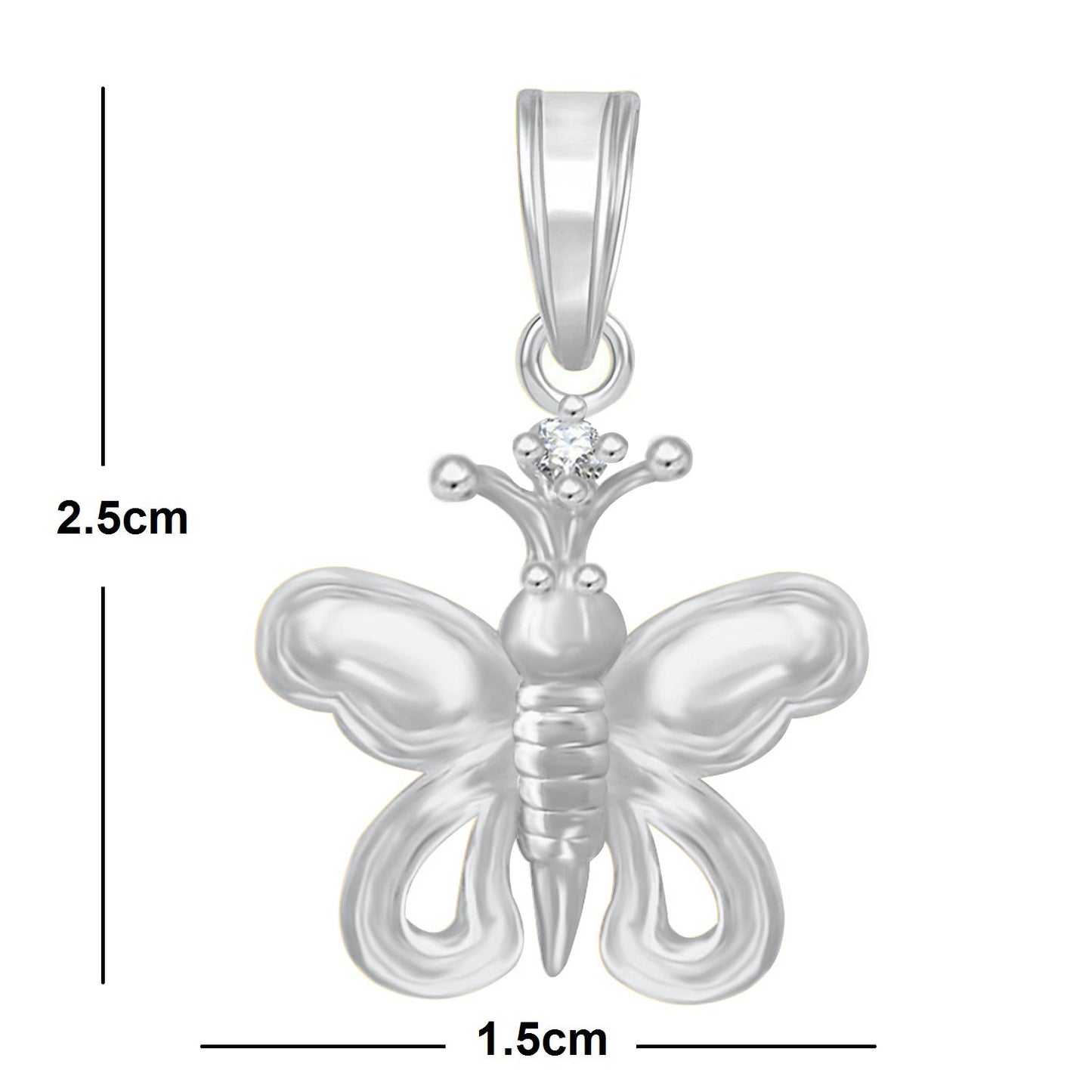 Pure 925 Sterling Silver Butterfly Flower Shape Pendent Locket In Cz God Pendant For Man & Women