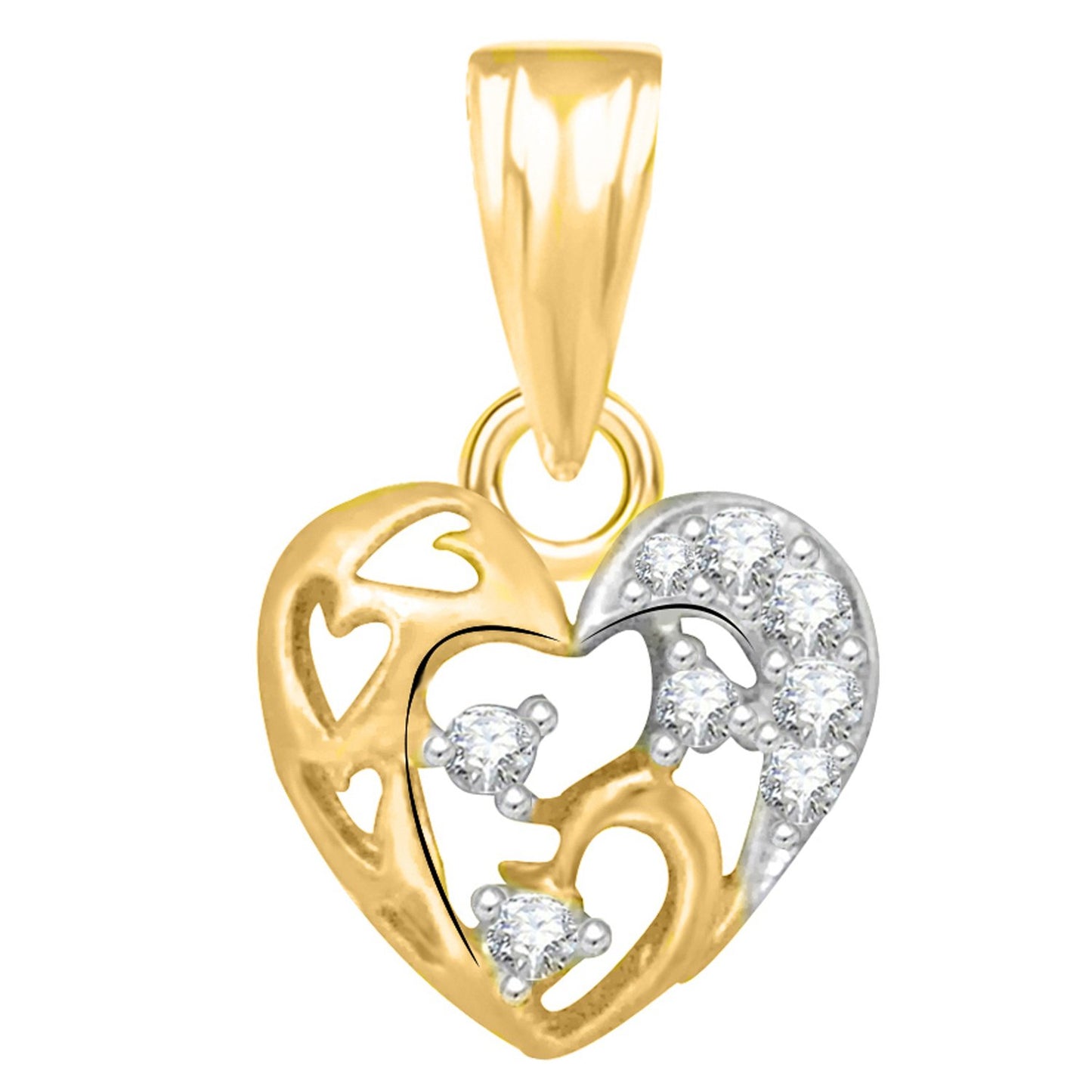 Pure 925 Sterling Silver Pendent Valentine Heart Shape CZ Pendant Locket For Women, Girls & Baby Girls