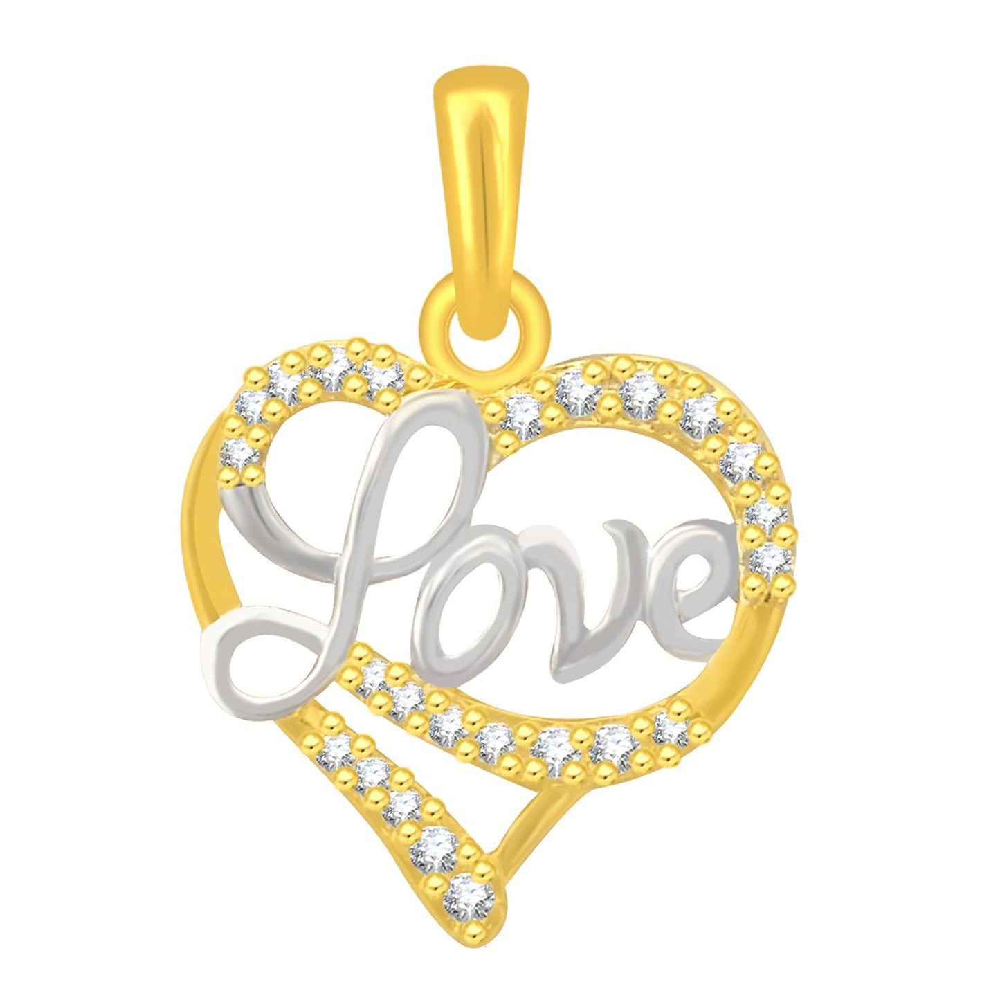 Pure 925 Sterling Silver Pendent Love In Valentine Heart Shape CZ Pendant Locket Gift For Women, Girls & Baby Girls