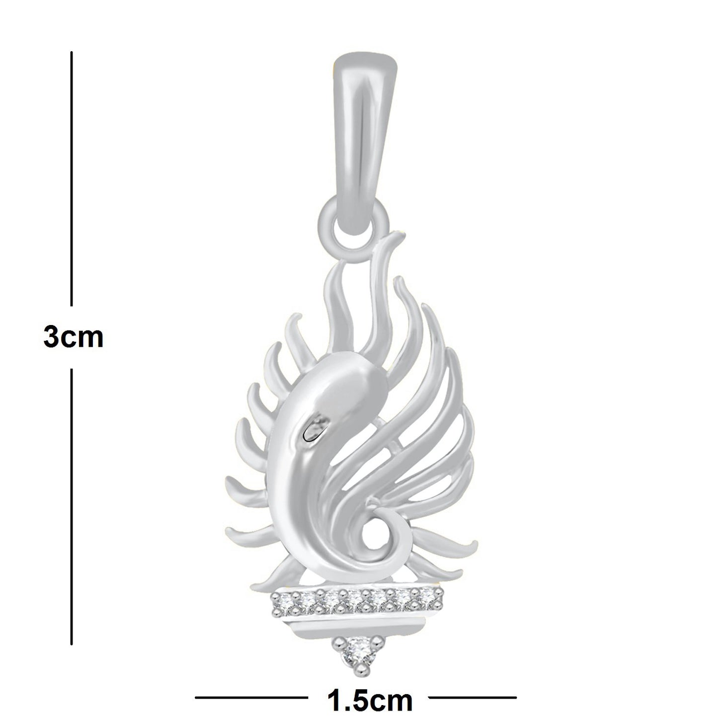 Pure 925 Sterling Silver Ganesha Ganpati Locket In CZ God Pendant For Man & Women Pendent