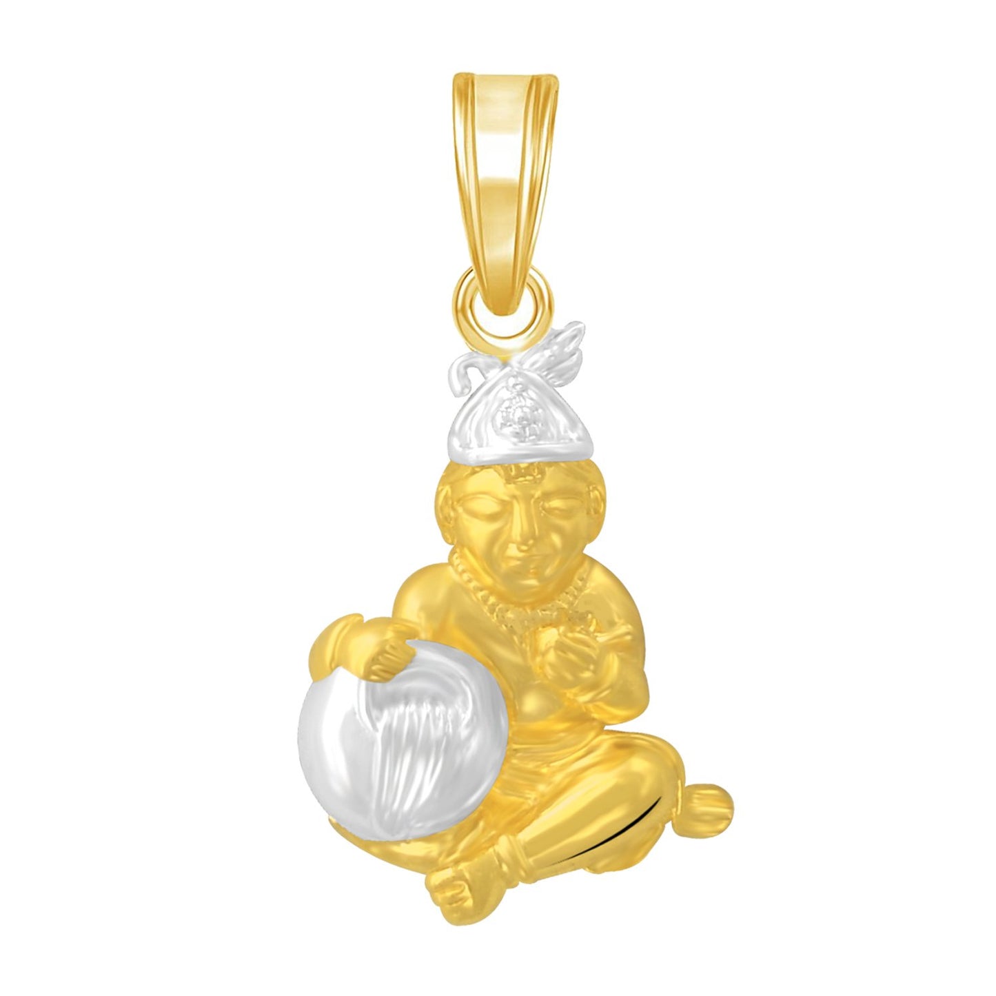 Pure 925 Sterling Silver Makhan Chor Lord Shri Bal Krishna Pendent Locket In Bhagwan God Pendant For Man & Women