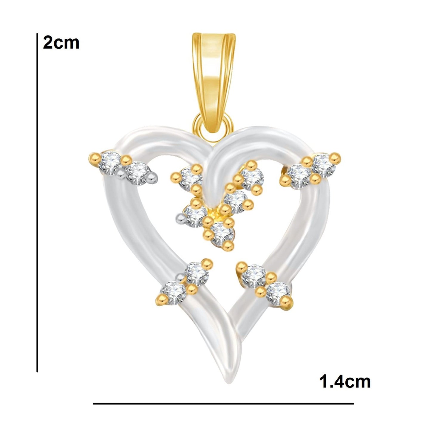 Pure 925 Sterling Silver Pendent Diamonds In Valentine Heart Shape CZ Pendant Locket Gift For Women, Girls & Baby Girls