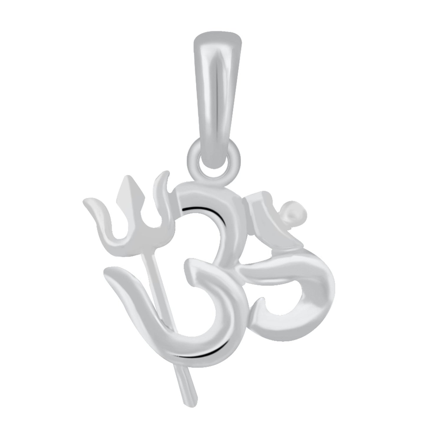 Pure 925 Sterling Silver Om Hindu Religious Symbol Ohm Locket In Cz Aum God Pendant For Man & Women