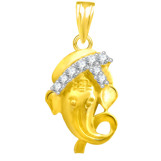 Pure 925 Sterling Silver Ganesha Ganpati Locket In CZ God Pendant For Man & Women Pendent