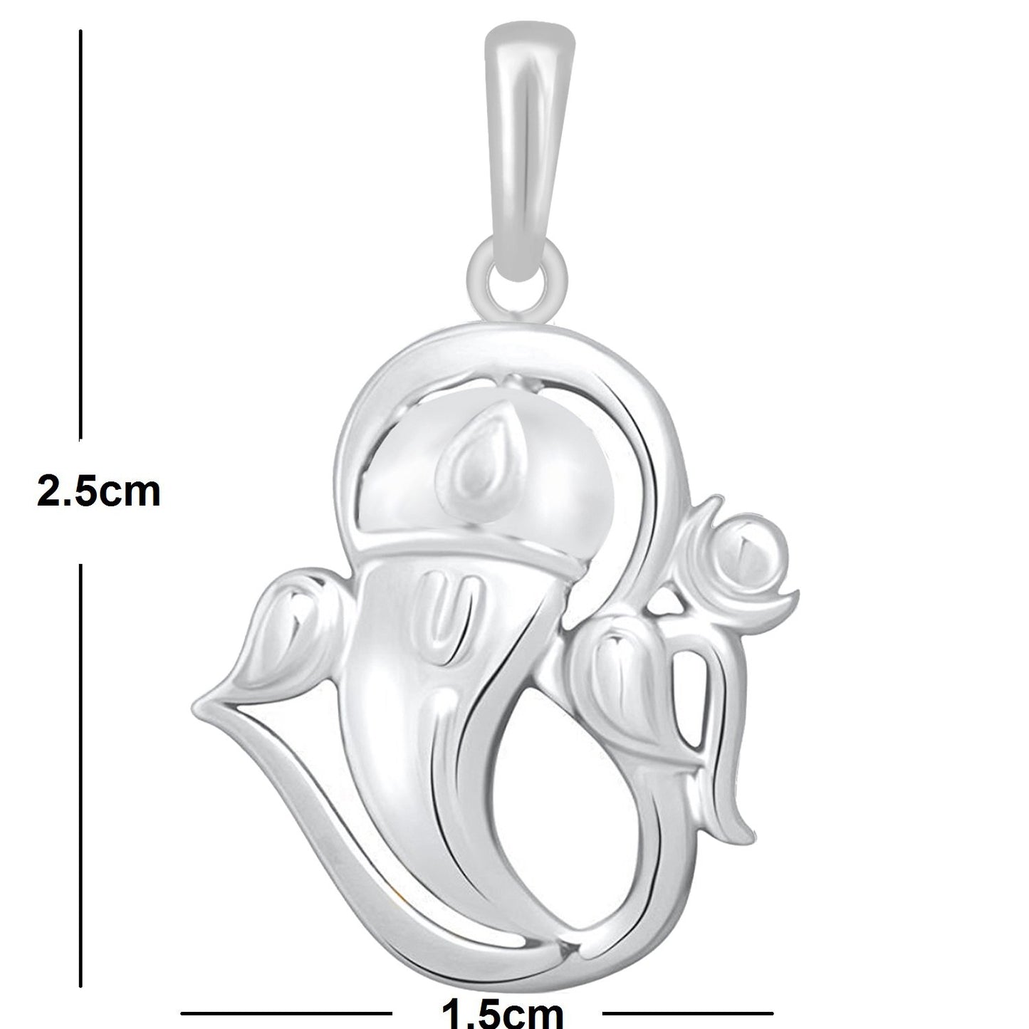 Pure 925 Sterling Silver Ganesha Ganpati Locket CZ In God Pendant For Man & Women Pendent