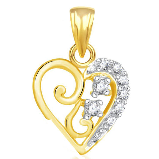 Pure 925 Sterling Silver Pendent Valentine Heart Shape In CZ Pendant Locket For Women, Girls & Baby Girls