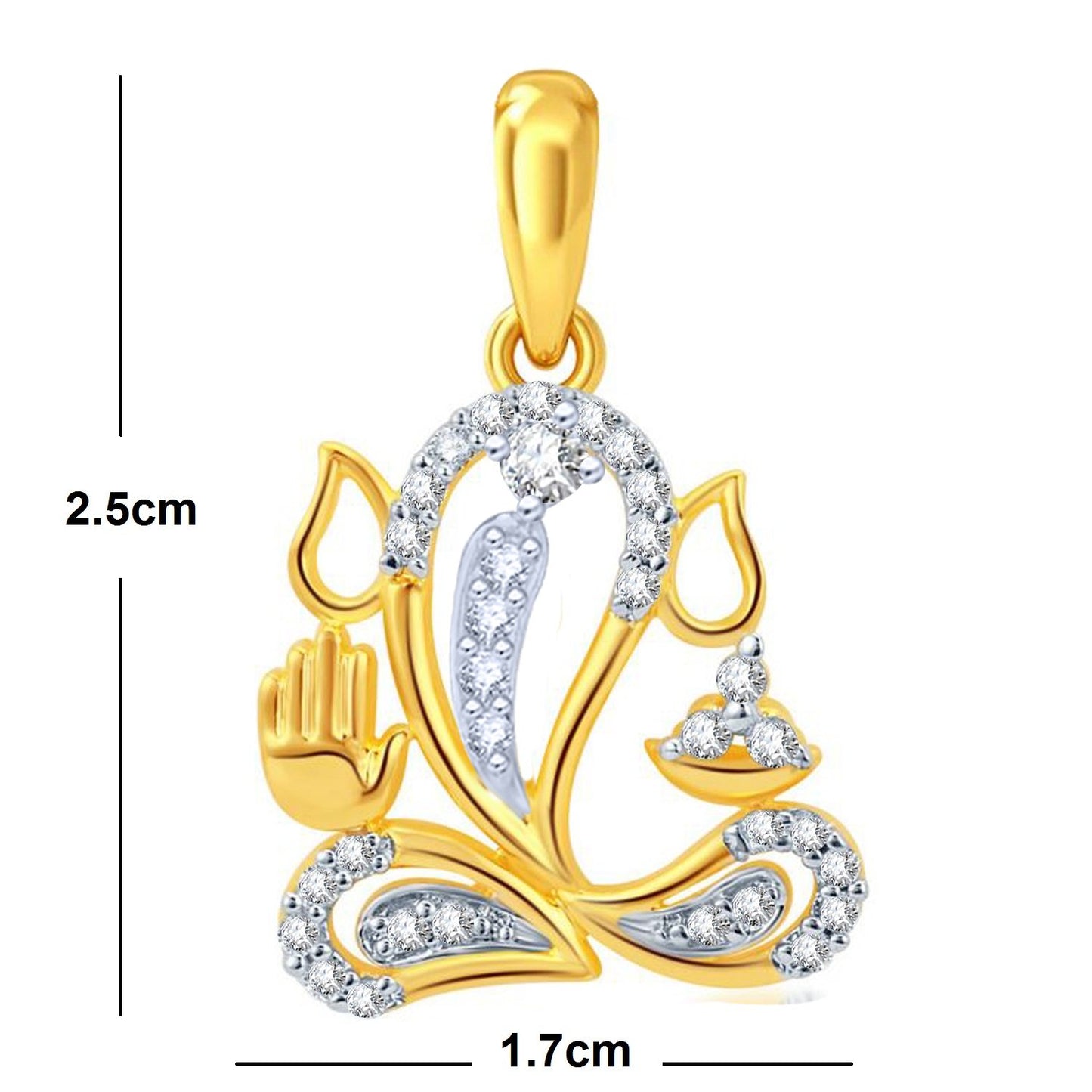 Pure 925 Sterling Silver Ganesha Ganpati Locket CZ God Pendant For Man & Women Pendent