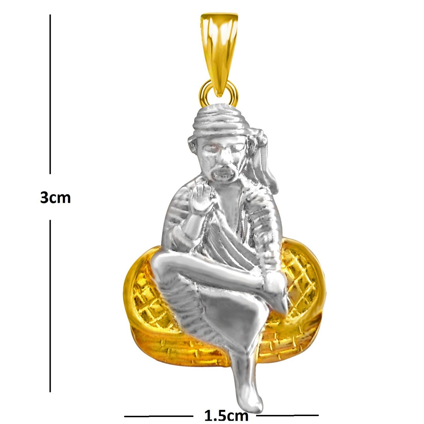 Pure 925 Sterling Silver Shirdi Sai Baba Locket Sainath In God Pendant For Man & Women Pendent