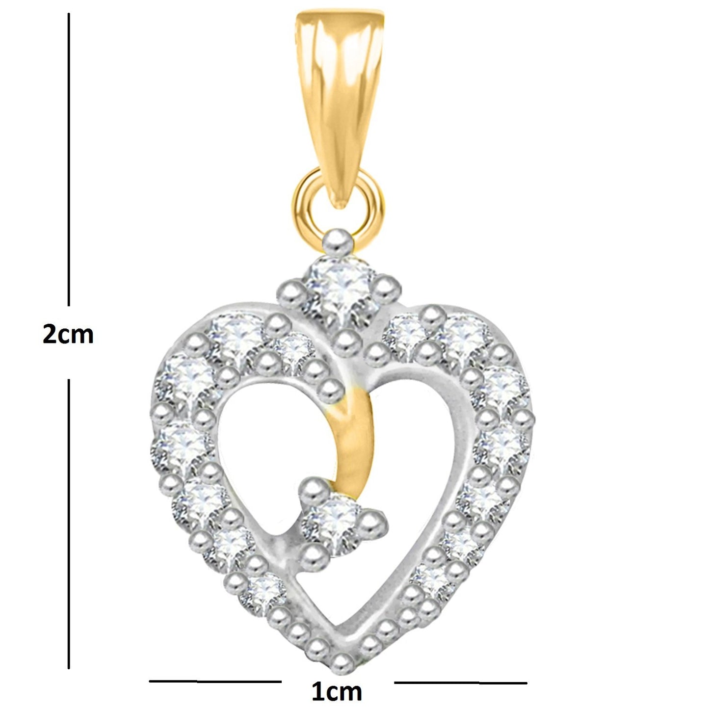 Pure 925 Sterling Silver Pendent Valentine Heart Shape In CZ Pendant Locket For Women, Girls & Baby Girls