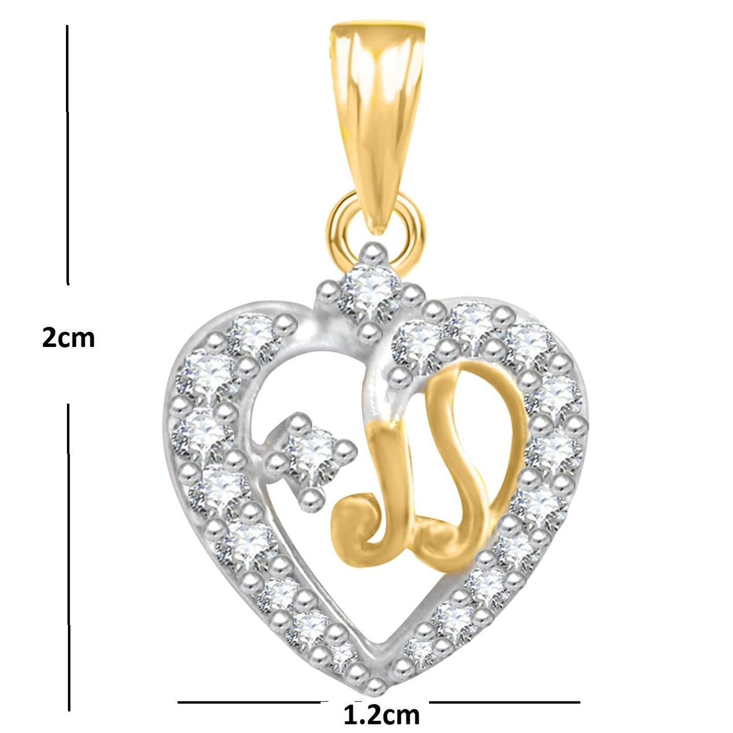 Pure 925 Sterling Silver Pendent Valentine Heart Shape In CZ Pendant Locket For Women, Girls & Baby Girls