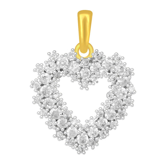 Pure 925 Sterling Silver Pendent Diamonds In Valentine Heart Shape CZ Pendant Locket Gift For Women, Girls & Baby Girls