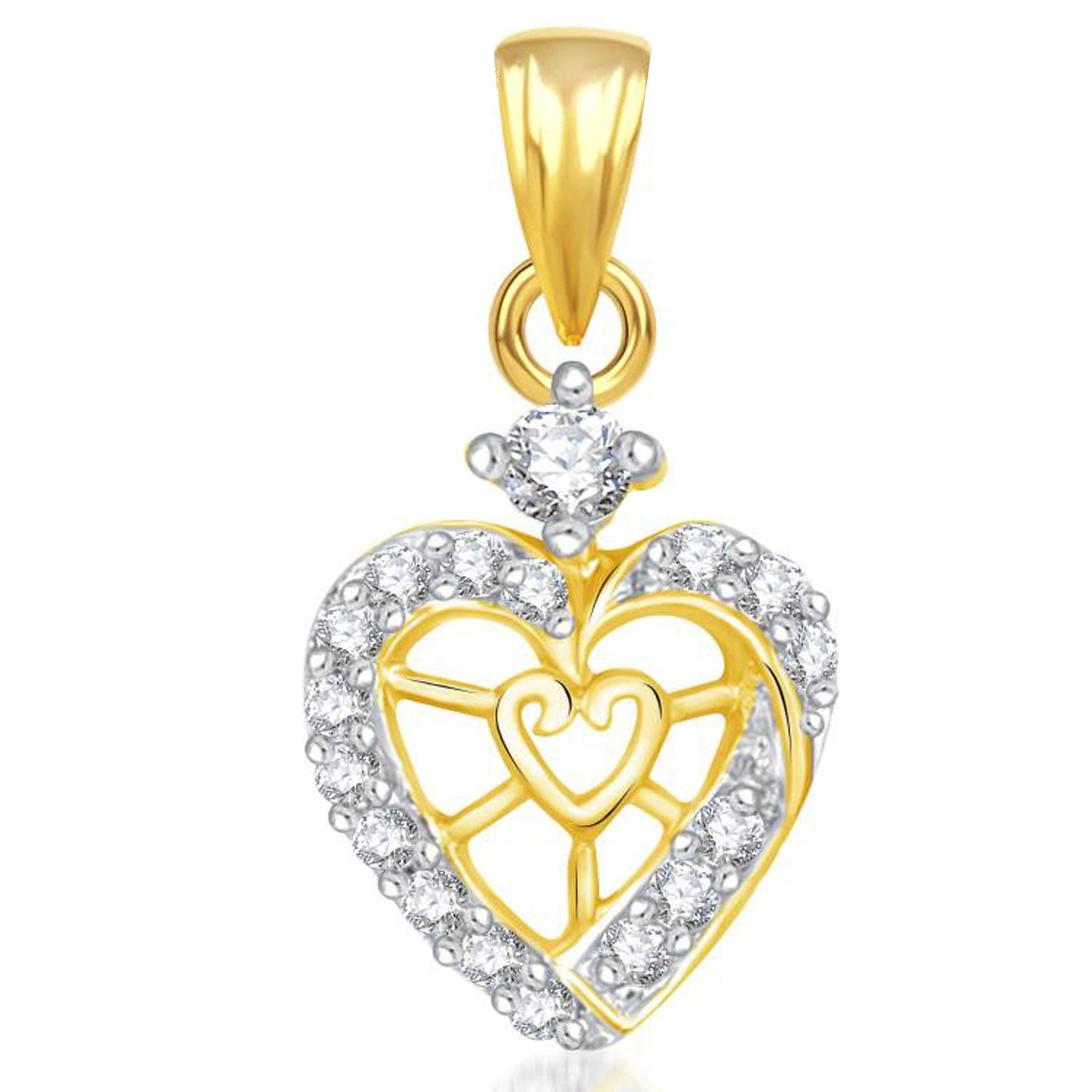 Pure 925 Sterling Silver Pendent Valentine Heart Shape CZ Pendant Locket For Women, Girls & Baby Girls