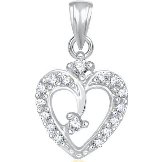 Pure 925 Sterling Silver Pendent Valentine Heart Shape In CZ Pendant Locket For Women, Girls & Baby Girls