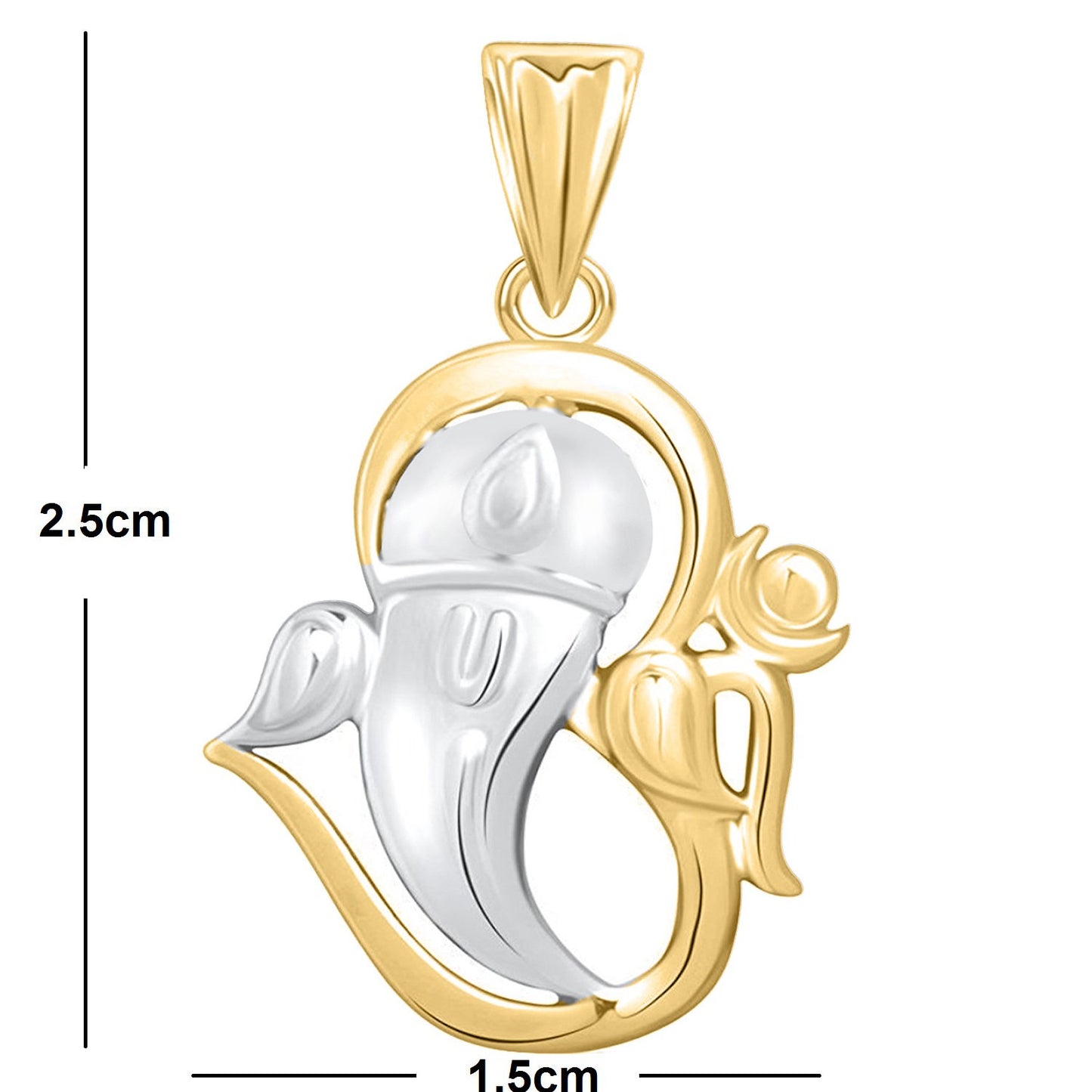 Pure 925 Sterling Silver Ganesha Ganpati Locket CZ God Pendant For Man & Woman Pendent (Gold and Silver)