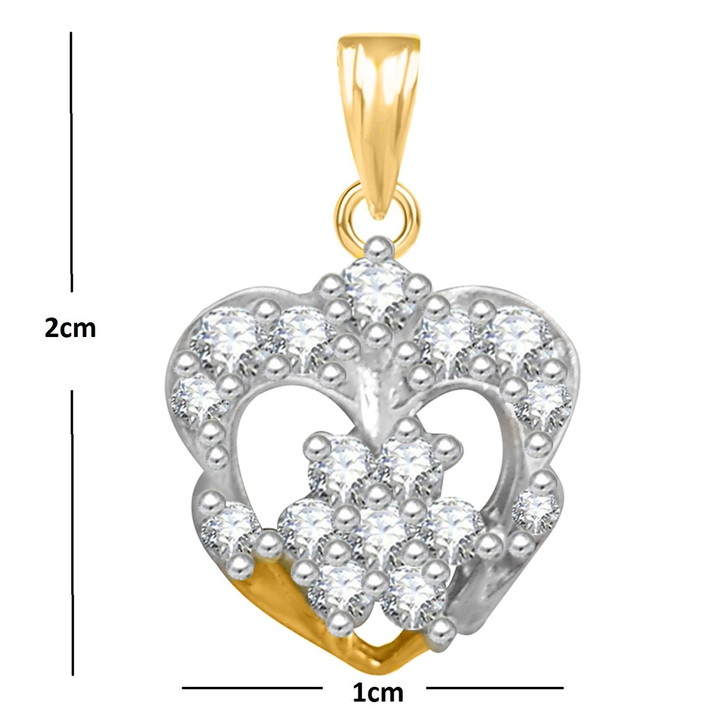 Pure 925 Sterling Silver Pendent Valentine Heart Shape CZ Pendant Locket For Women, Girls & Baby Girls