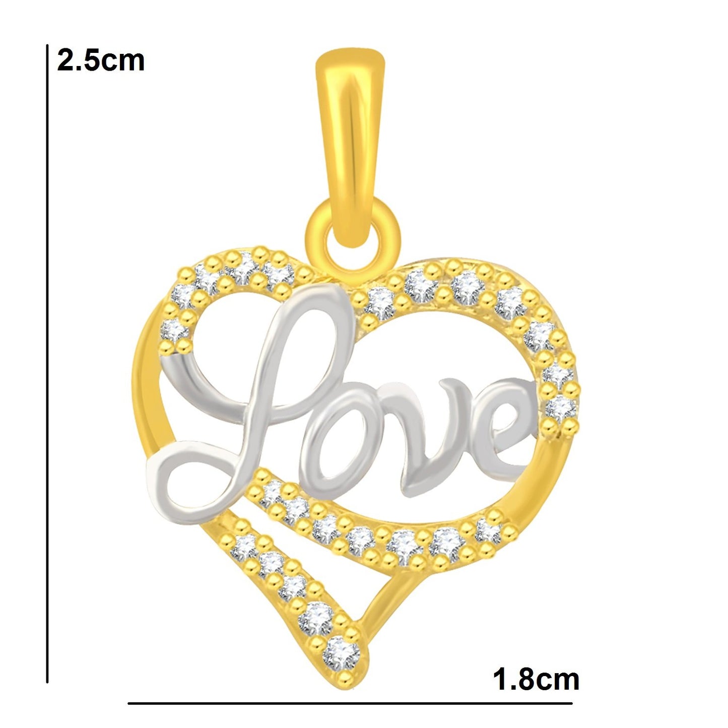 Pure 925 Sterling Silver Pendent Love In Valentine Heart Shape CZ Pendant Locket Gift For Women, Girls & Baby Girls