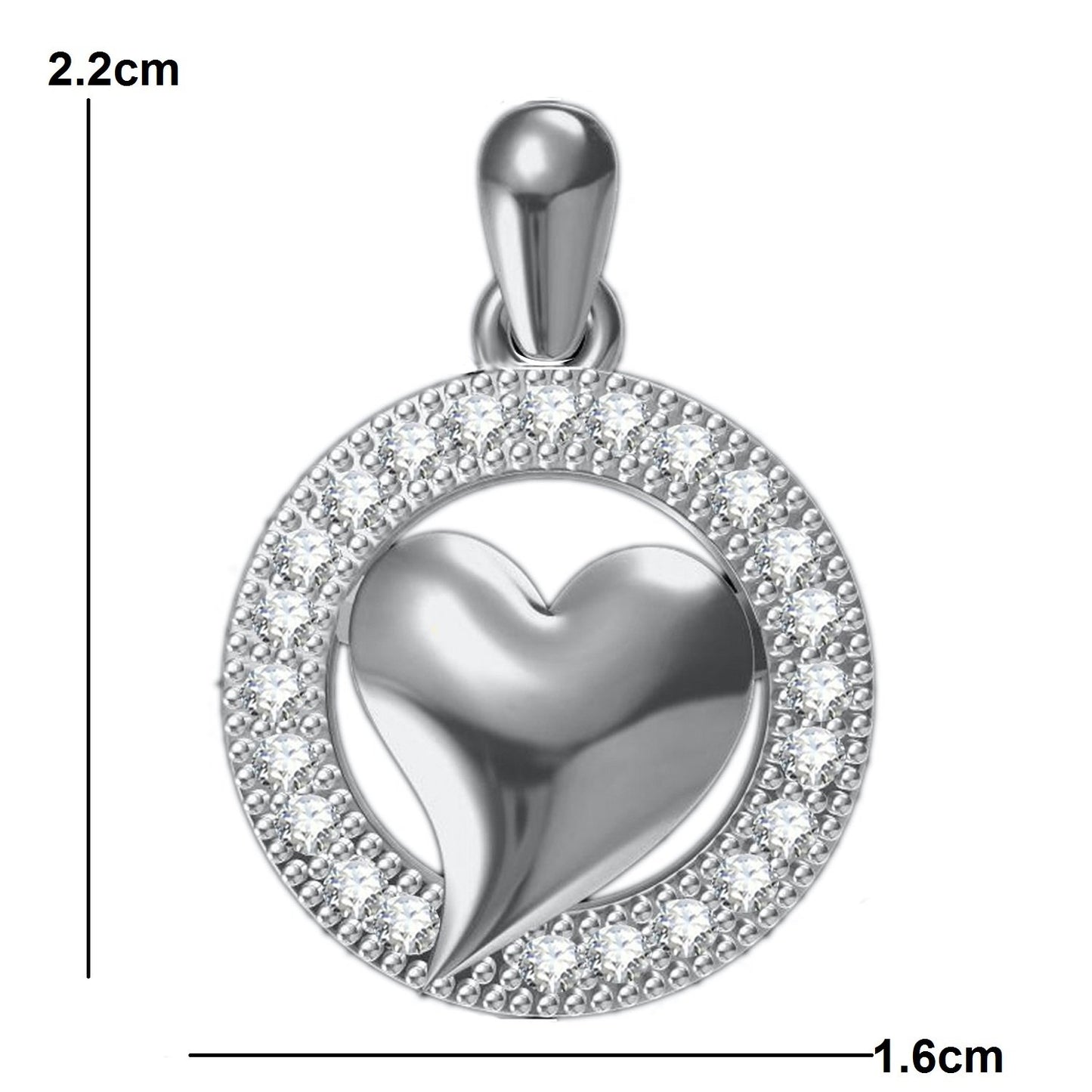 Pure 925 Sterling Silver Pendent In Valentine Heart Shape CZ Pendant Locket Jewelry Set